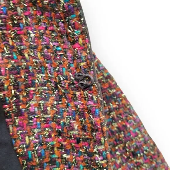 Chico's Rainbow Shine Vikey Wool Blend Multicolor Blazer Jacket Women Sz 2 / L - Picture 9 of 16